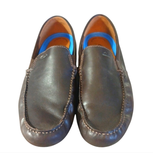 Clarks Men\'s Loafers Brown Leather Driving Shoes size 11.5 main image 7